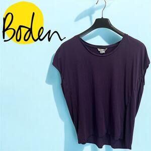 Boden Purple Modal/Cotton Dolman Womens Short Sleeve Top Blouse Sz 10 Athlesiure